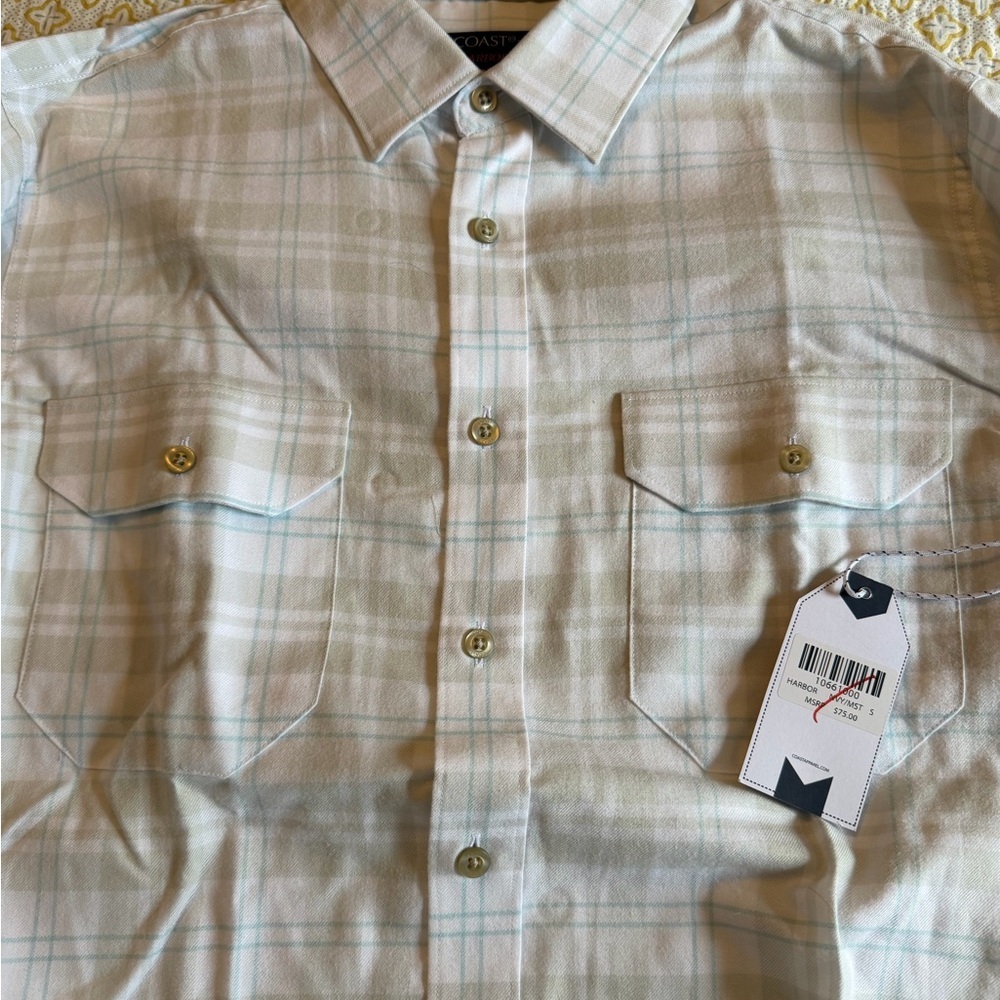 COAST Harbor Long Sleeve Button Down Plaid Shirt Small - Picture 2 of 5